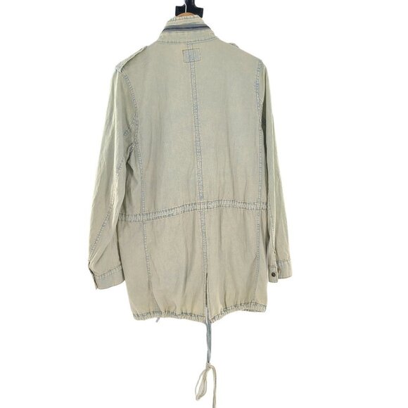 NWT Hayden Los Angeles Denim Jacket Women’s Sz M Cinch Waist Cargo Green Denim - Picture 6 of 6